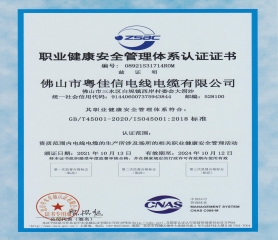 職業(yè)健康安全管理體系認(rèn)證證書(shū)