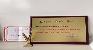 【禪誠電纜】恭喜關(guān)文軒榮獲佛山賽區(qū)“十大牛商”榮譽(yù)稱號