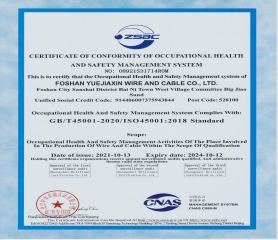 職業(yè)健康安全管理體系認(rèn)證證書(shū)（英文）