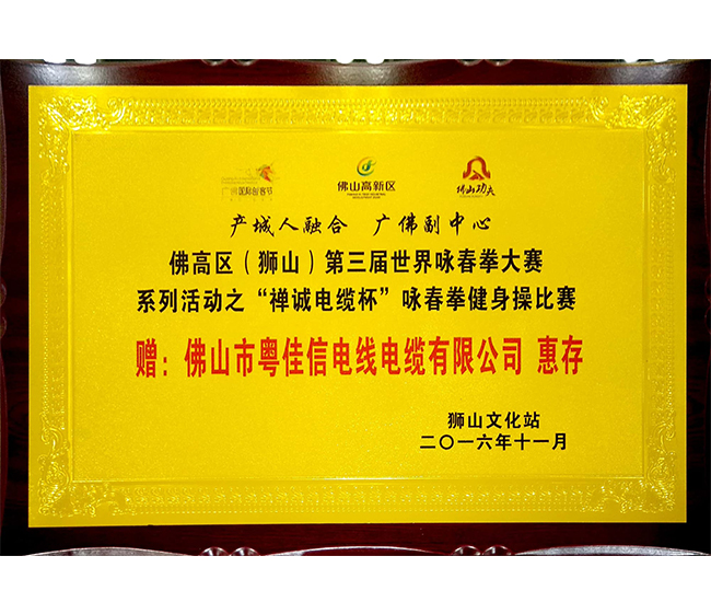 詠春拳 禪誠電纜杯